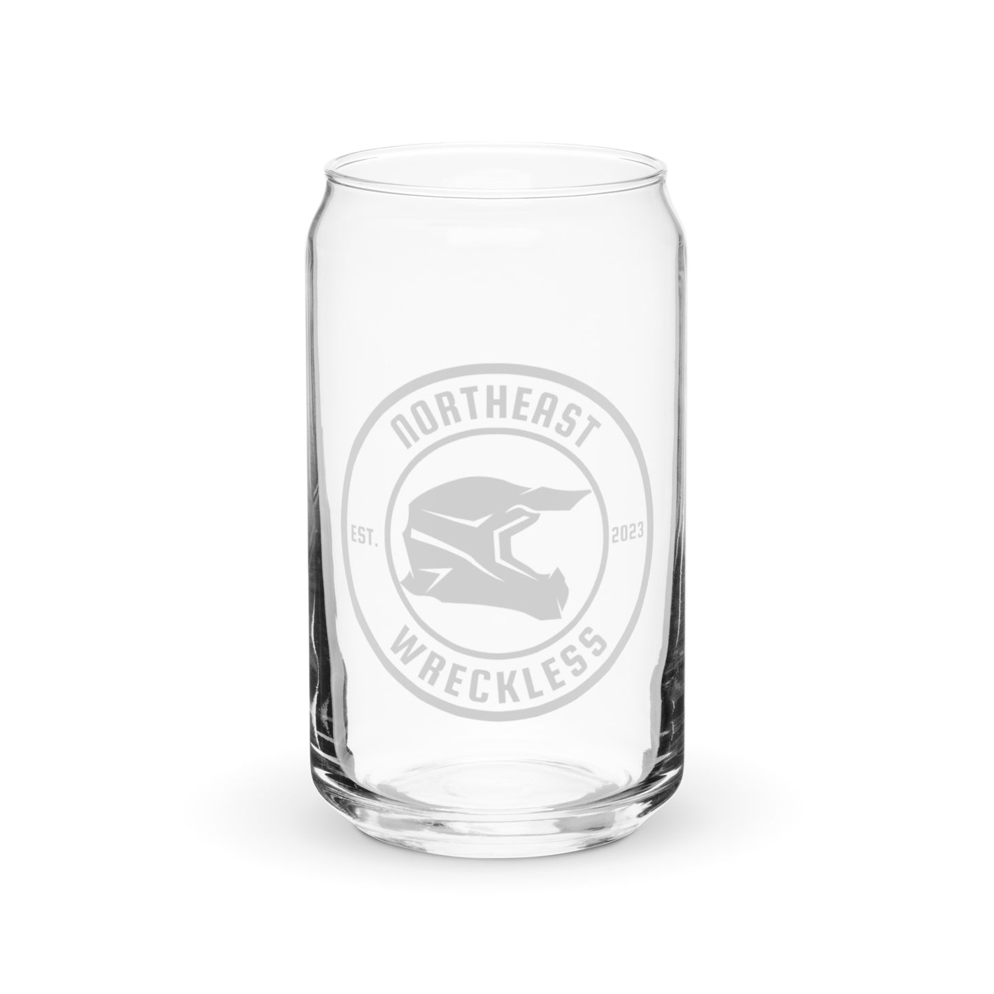 Helmet Logo Can Glass